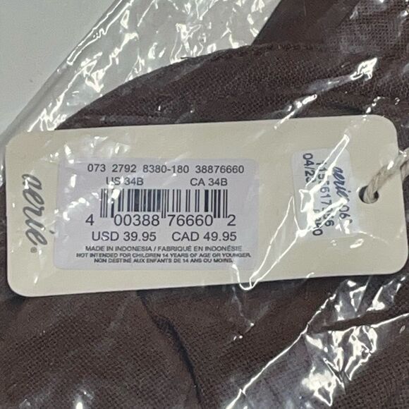 Aerie Smoothez Brown Mesh Unlined Balconette Bra 34B N0330 - Picture 4 of 5